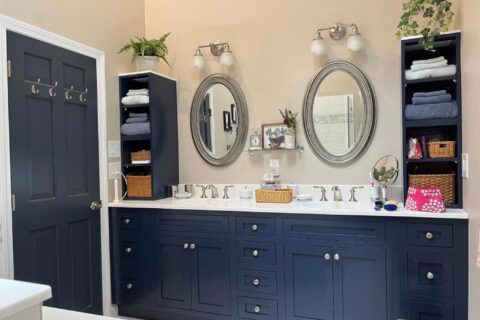 A fully renovated bathroom in Plymouth, MA.