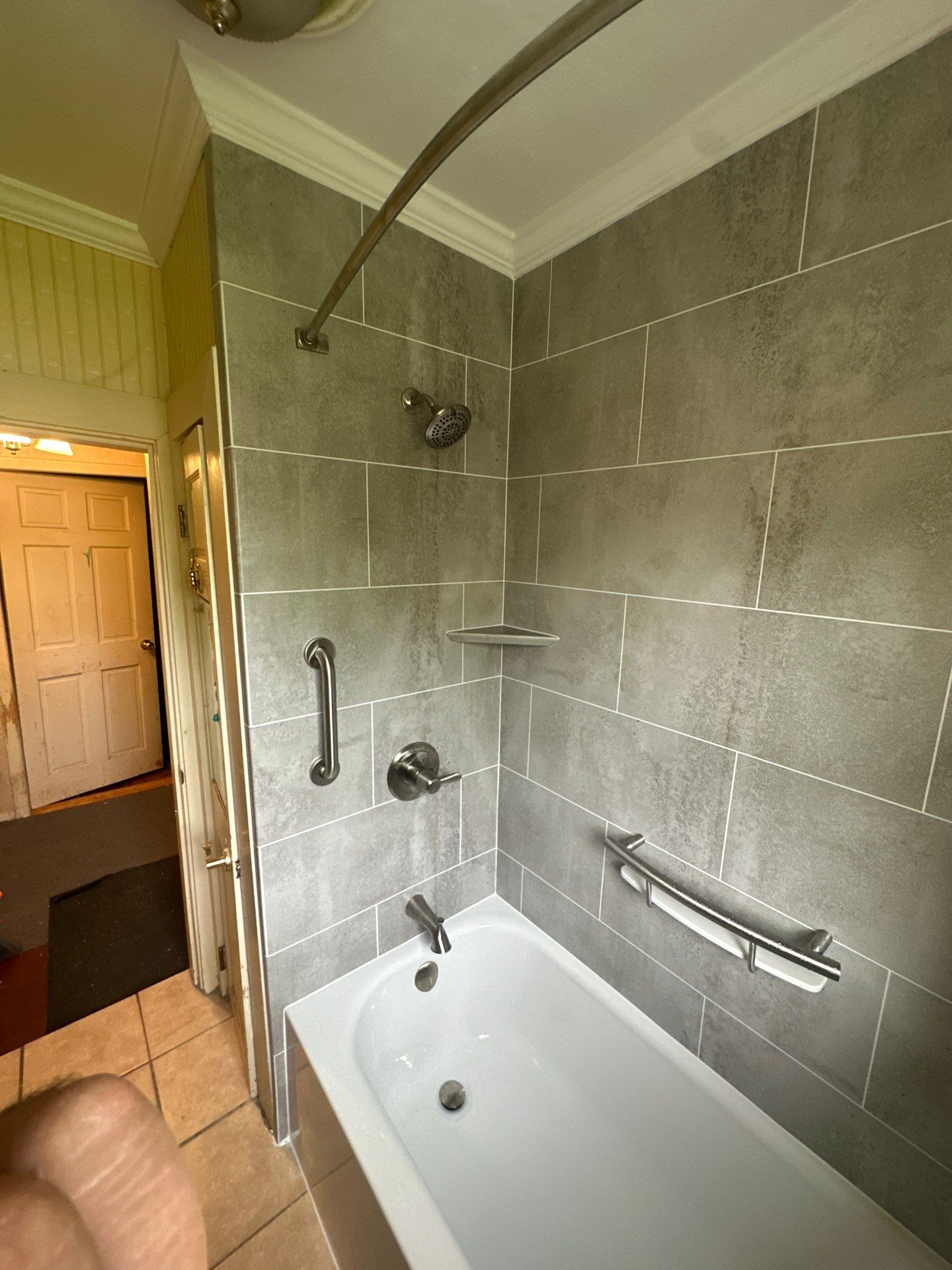 Gorgeous marble bathtub wall surrounds in Plymouth, MA.